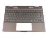 Keyboard incl. topcase DE (german) black/grey with backlight original suitable for HP Envy x360 13-ag0300
