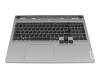 Keyboard incl. topcase DE (german) black/grey with backlight original suitable for Lenovo Legion 5-16IRX9 (83DG/83EW)