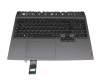 Keyboard incl. topcase DE (german) black/grey with backlight original suitable for Lenovo Legion Pro 5-16ACH6H (82JQ) JVHFC1