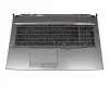 Keyboard incl. topcase DE (german) black/grey with backlight original suitable for MSI GP75 Leopard 9SD/9SF (MS-17E2)