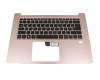 Keyboard incl. topcase DE (german) black/pink with backlight original suitable for Acer Swift 3 (SF314-52)