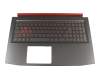 Keyboard incl. topcase DE (german) black/red/black with backlight (Nvidia 1050) original suitable for Acer Nitro 5 (AN515-51)