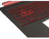 Keyboard incl. topcase DE (german) black/red/black with backlight (Nvidia 1050) original suitable for Acer Nitro 5 (AN515-51)