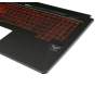 Keyboard incl. topcase DE (german) black/red/black with backlight original suitable for Asus TUF FX705DY