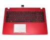 Keyboard incl. topcase DE (german) black/red original suitable for Asus F550LC