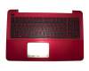 Keyboard incl. topcase DE (german) black/red original suitable for Asus F554LD