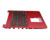 Keyboard incl. topcase DE (german) black/red original suitable for Asus F556UV