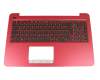 Keyboard incl. topcase DE (german) black/red original suitable for Asus R558UQ