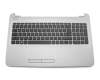 Keyboard incl. topcase DE (german) black/silver White lettering, line structure on housing surface original suitable for HP EliteBook x360 1030 G2