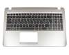 Keyboard incl. topcase DE (german) black/silver for ODD slots original suitable for Asus VivoBook D540NA