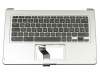 Keyboard incl. topcase DE (german) black/silver original suitable for Acer Chromebook R13 (CB5-312T)