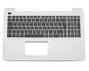 Keyboard incl. topcase DE (german) black/silver original suitable for Asus A555UJ