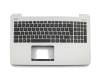 Keyboard incl. topcase DE (german) black/silver original suitable for Asus F555UB