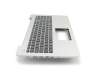 Keyboard incl. topcase DE (german) black/silver original suitable for Asus F555UB