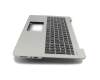 Keyboard incl. topcase DE (german) black/silver original suitable for Asus F555UB