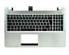 Keyboard incl. topcase DE (german) black/silver original suitable for Asus K56CA