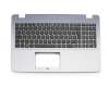 Keyboard incl. topcase DE (german) black/silver original suitable for Asus R542UQ