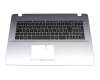 Keyboard incl. topcase DE (german) black/silver original suitable for Asus VivoBook F705UV