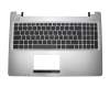Keyboard incl. topcase DE (german) black/silver original suitable for Asus VivoBook S550CA