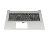Keyboard incl. topcase DE (german) black/silver original suitable for HP 470 G10