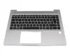 Keyboard incl. topcase DE (german) black/silver with backlight (Heatshield) original suitable for HP mt22 Mobile Thin Client