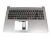 Keyboard incl. topcase DE (german) black/silver with backlight original suitable for Acer Swift 3 (SF315-41)