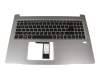 Keyboard incl. topcase DE (german) black/silver with backlight original suitable for Acer Swift 3 (SF315-51)