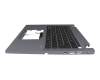Keyboard incl. topcase DE (german) black/silver with backlight original suitable for Acer TravelMate Spin P4 (TMP414RN-52)