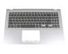 Keyboard incl. topcase DE (german) black/silver with backlight original suitable for Asus VivoBook S15 S530UA