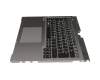 Keyboard incl. topcase DE (german) black/silver with backlight original suitable for Fujitsu LifeBook T935
