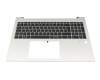 Keyboard incl. topcase DE (german) black/silver with backlight original suitable for HP EliteBook 860 G11