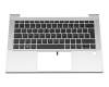 Keyboard incl. topcase DE (german) black/silver with backlight original suitable for HP ZBook Firefly 14 G7