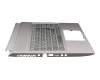Keyboard incl. topcase DE (german) black/silver with backlight original suitable for MSI P75 9SE/9SG/9SD/9SF (MS-17G1)