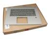 Keyboard incl. topcase DE (german) black/silver with backlight suitable for Lenovo Yoga 730-15IWL (81JS)