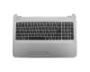 Keyboard incl. topcase DE (german) black/silver with gray keyboard lettering original suitable for HP 15-ba500