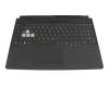 Keyboard incl. topcase DE (german) black/transparent/black with backlight original suitable for Asus FX506HEB