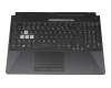Keyboard incl. topcase DE (german) black/transparent/black with backlight original suitable for Asus TUF Gaming A15 FA506QM