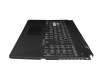 Keyboard incl. topcase DE (german) black/transparent/black with backlight original suitable for Asus TUF Gaming A15 FA506QM