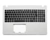 Keyboard incl. topcase DE (german) black/white original suitable for Asus F552CL