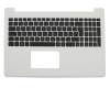 Keyboard incl. topcase DE (german) black/white original suitable for Asus F553SA