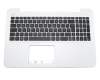 Keyboard incl. topcase DE (german) black/white original suitable for Asus X555LN