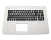 Keyboard incl. topcase DE (german) black/white original suitable for Asus X751MA