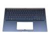 Keyboard incl. topcase DE (german) blue/blue with backlight original suitable for Asus ZenBook 15 UX534FAC