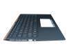 Keyboard incl. topcase DE (german) blue/blue with backlight original suitable for Asus ZenBook 15 UX534FAC