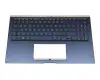 Keyboard incl. topcase DE (german) blue/blue with backlight original suitable for Asus ZenBook 15 UX534FTC