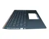 Keyboard incl. topcase DE (german) blue/blue with backlight original suitable for Asus ZenBook 15 UX534FTC