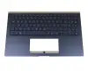Keyboard incl. topcase DE (german) blue/blue with backlight original suitable for Asus ZenBook 15 UX534FTC