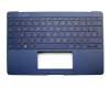 Keyboard incl. topcase DE (german) blue with backlight original suitable for Asus ZenBook 3 UX390UA