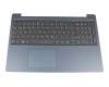 Keyboard incl. topcase DE (german) grey/blue suitable for Lenovo IdeaPad 330S-15IKB (81F5/81JN)