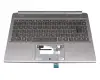 Keyboard incl. topcase DE (german) grey/grey with backlight original suitable for Acer Predator Triton 300SE (PT314-51S)
